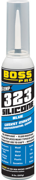 Boss 323 Blue Silicone Gasket Adhesive 8 Oz Pressure Can 32308