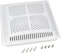 Hayward 12-Inch White High Flow Square Main Drain Suction Cover with Inner Frame White WGX1032BHF2