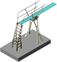 Duraflex Three-Meter Dive Stand with Double Handrails Durafirm 3M