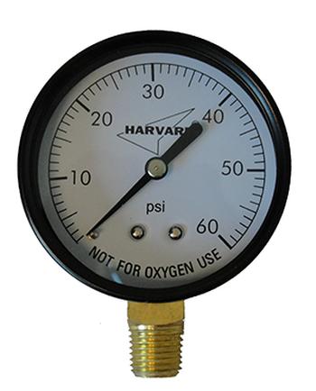 Pressure Gauge 0-60 PSI, 1/4-Inch NPT Bottom Mount, 2-Inch Face - Plastic Housing