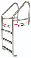 SR Smith 23-Inch Standard Cross Brace Plus Commercial Pool Ladder with Stainless Treads