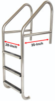 SR Smith 35-Inch Standard Cross Brace Plus Commercial Pool Ladder with Stainless Treads