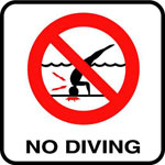 Inlays Vinyl NO DIVING Symbol Stick-On Pool Deck Marker - 6x6 Inch V621500